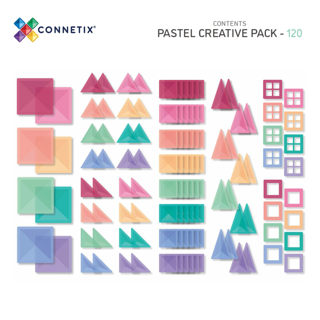 Connetix Magnetic Tiles Pastel Creative Pack - 120 pieces