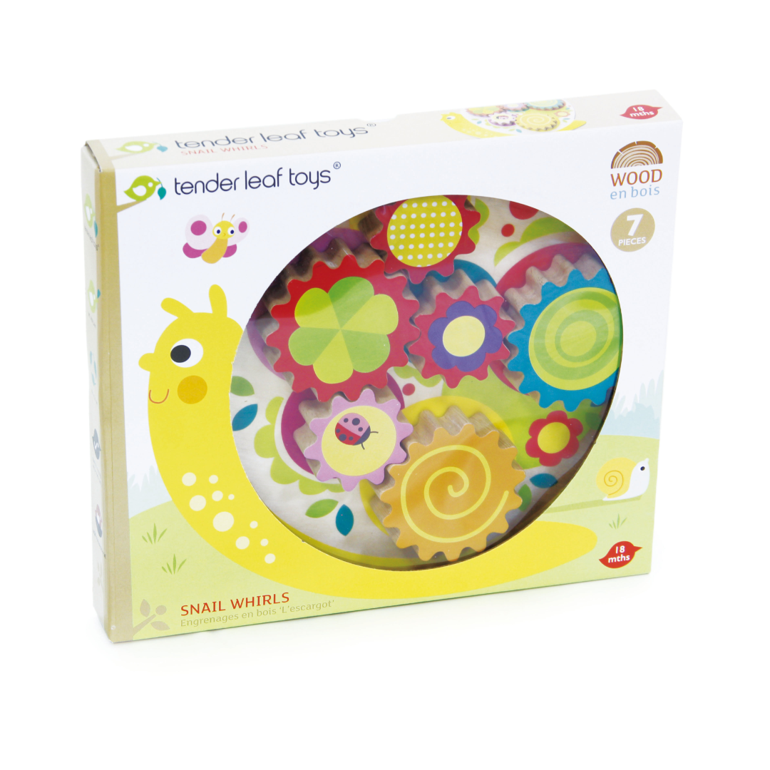 Snail Colourful Wooden Cogs and Gears Toy