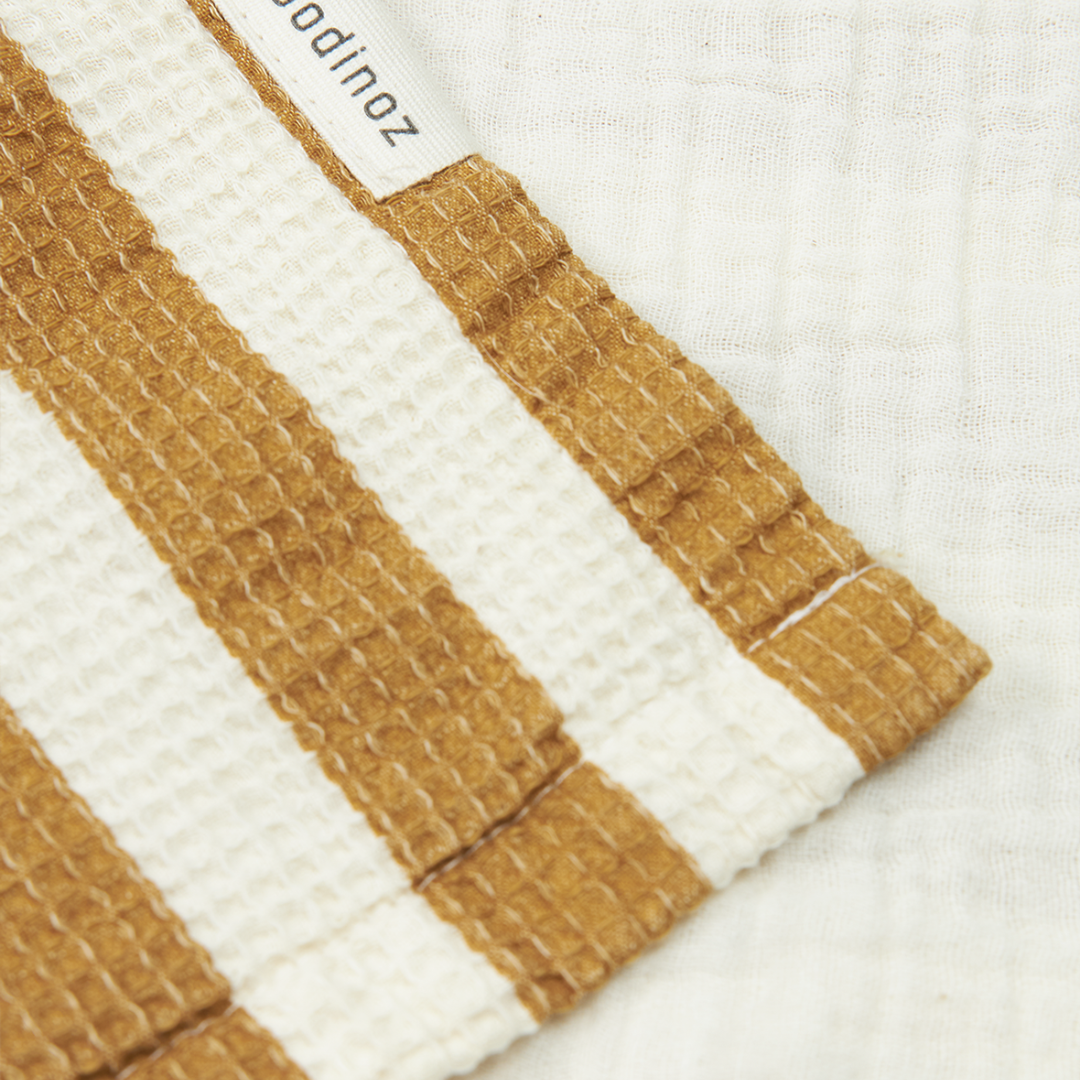 Portofino Kids Beach Poncho Honey Stripes Waffle