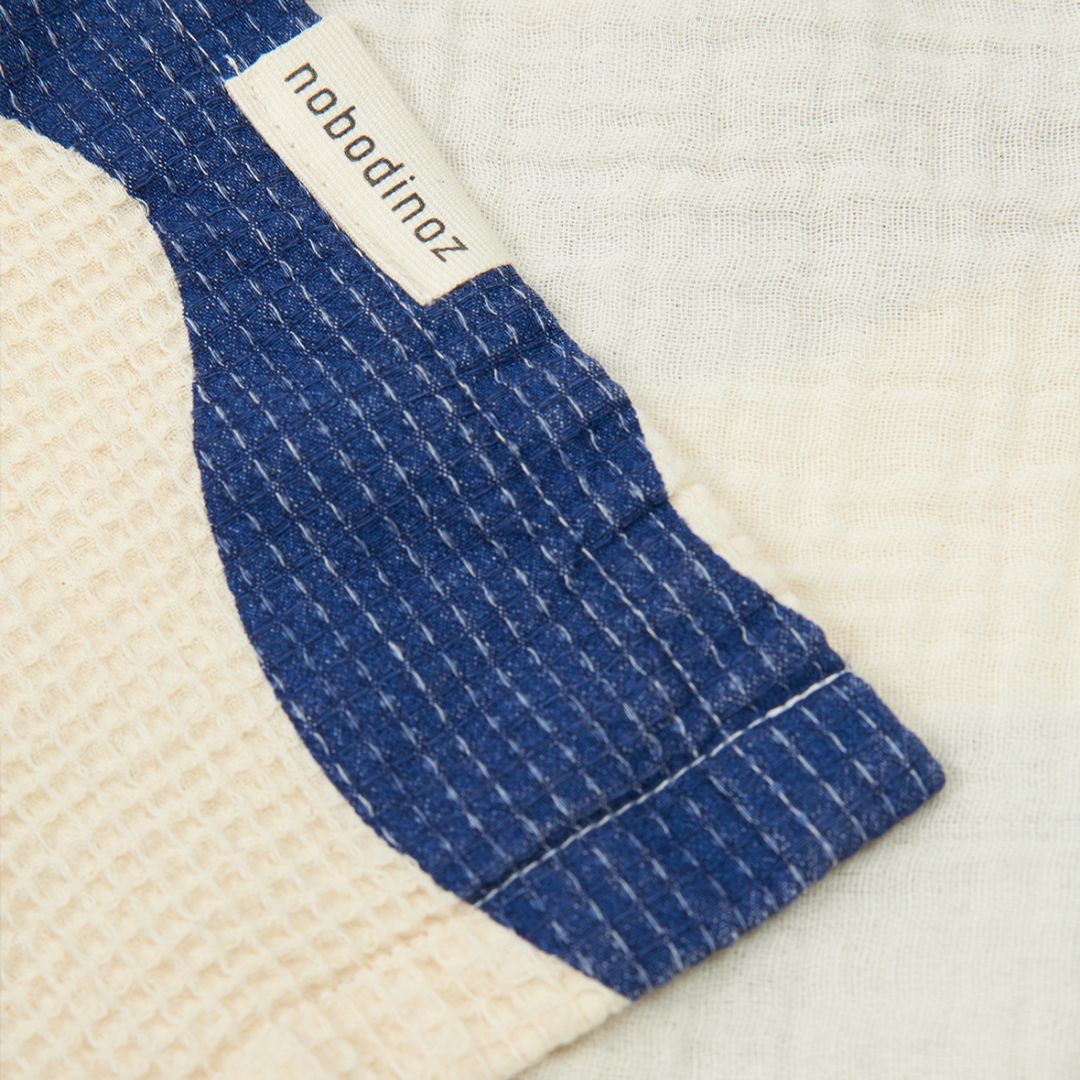 Portofino Kids Beach Poncho Blue Waves Waffle