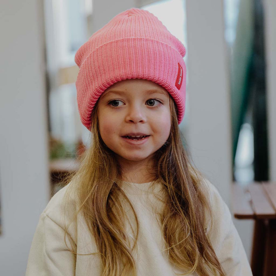 Kids Flow Pink Beanie | Soft Pink