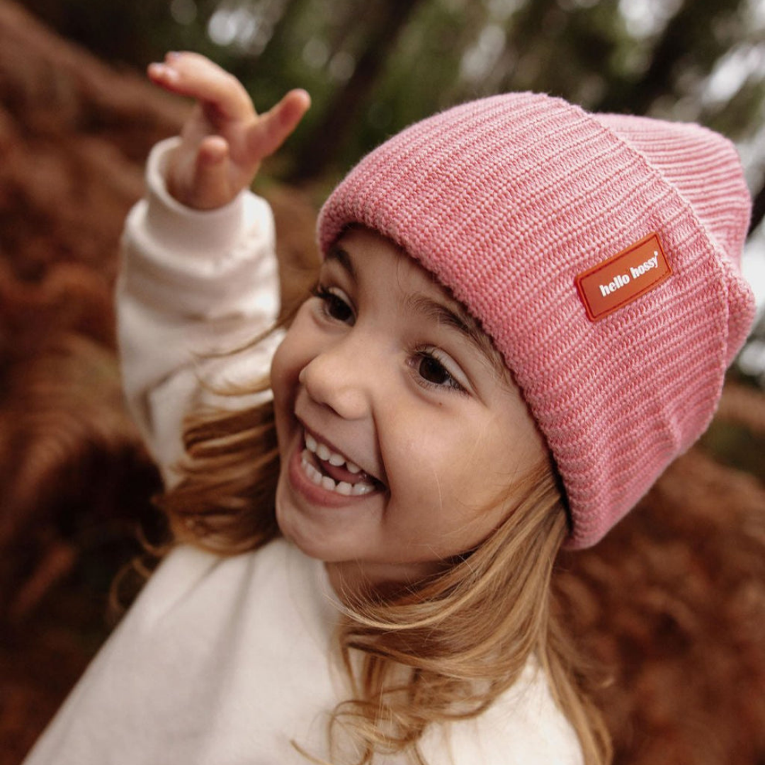 Kids Flow Pink Beanie | Soft Pink