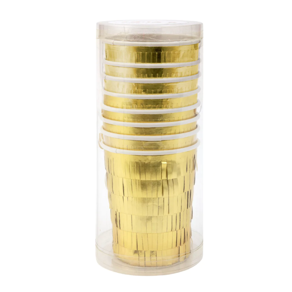 Gold Fringe Party Cups